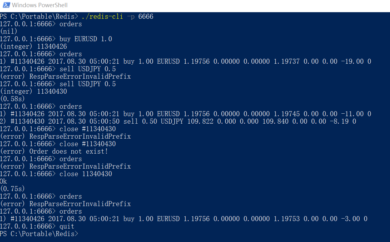buy sell session with errors